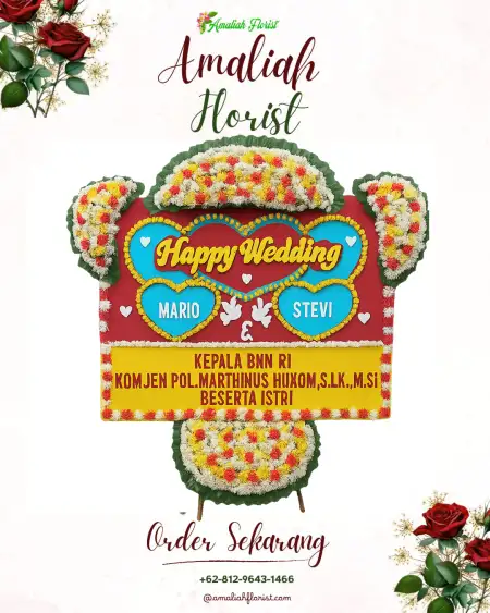 Papan Bunga Pernikahan Marengan Laok